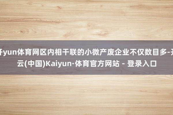 开yun体育网区内相干联的小微产废企业不仅数目多-开云(中国)Kaiyun·体育官方网站 - 登录入口