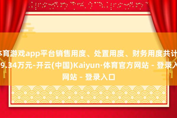 体育游戏app平台销售用度、处置用度、财务用度共计5959.34万元-开云(中国)Kaiyun·体育官方网站 - 登录入口