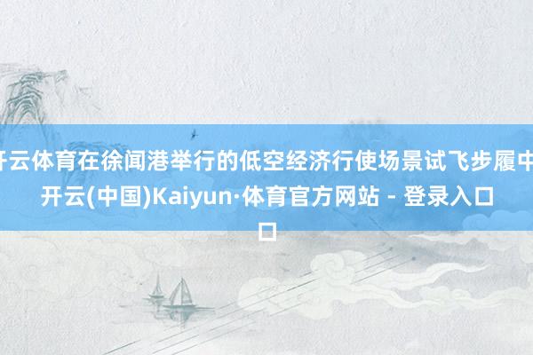 开云体育在徐闻港举行的低空经济行使场景试飞步履中-开云(中国)Kaiyun·体育官方网站 - 登录入口